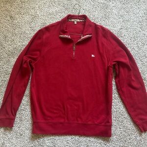 Burberry Men's Red Zip-Up Sweater